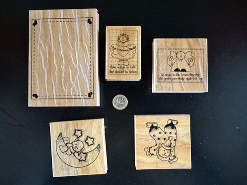 Rubber stamps wood - rubber, on