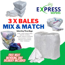 Cleaning Rags / Wipers / Cloths - 3 x Bale Mix & Match - FREE TRACKED DELIVERY
