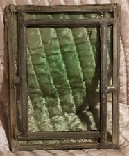 Antique Arts & Crafts Green Glass Bullseye Leaded Panel Slight Damage LAST ONE