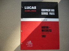 1967 Norton-Matchless Motorcycles 6 page  Lucas Equipment/Parts List.