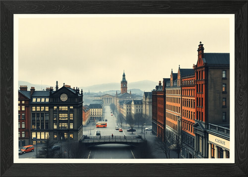 Glasgow city center framed - city,