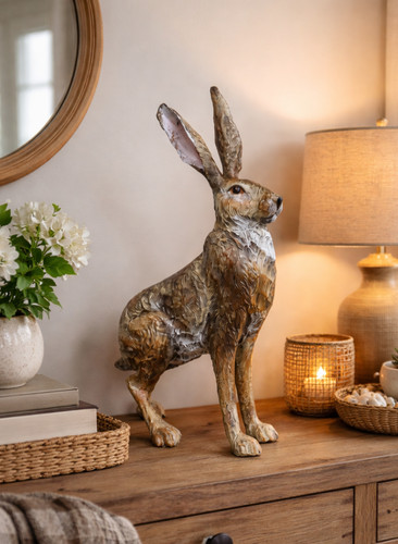 Large standing hare ornament - large,