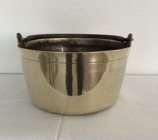 Victorian Antique Vintage Heavy Brass Preserving Pan good condition