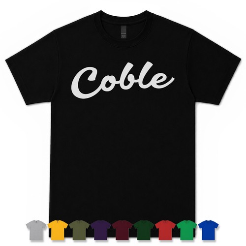 Coble retro script shirt - script, t-shirt