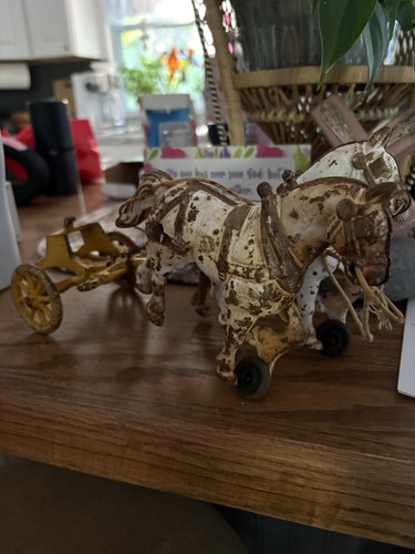Antique cast iron horse drawn - antique, cast-iron