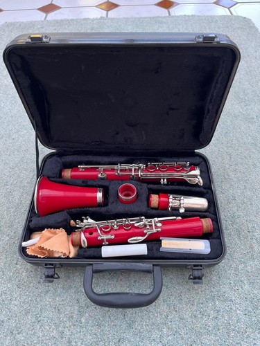 Red plastic clarinet hard - red, in