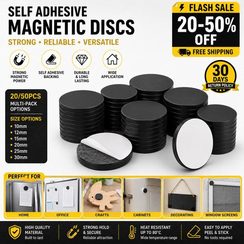 Self adhesive magnetic discs - adhesive,