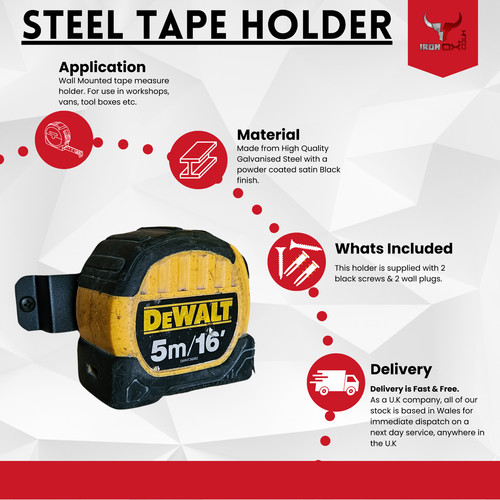 Tape measure holder wall - wall, mount