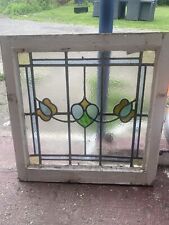 Antique Art Nouveau Stained Glass Window Panel