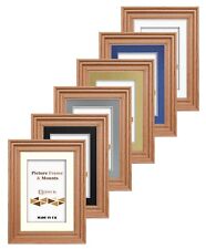 Oak Photo Picture Frame Swept Poster Frame & Mount White Black Ivory Grey Blue
