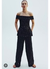 Zara Black Sequinned Volume