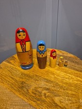 VINTAGE  MATRESHKA RUSSIAN DOLLS X5  15CMS TALL,  RARE