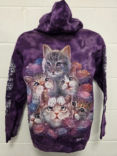 Tie dye hoodie zip cats - zip,