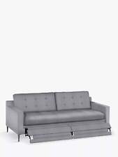 John Lewis Draper II Large 3 Seater Sofa, Metal Leg Brushed Tweed Grey