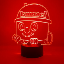 Personalised Henry Hoover 3D Illusion LED Colour Changing Bedside Lamp + remote