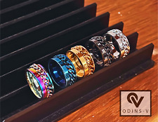 MENS RINGS TITANIUM STAINLESS STEEL SPIN CHAIN  BAND SILvER WEDDING CELTIC WOMEN