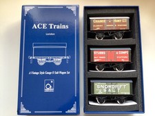 Set of 3 ACE Trains O Gauge Tinplate Salt Wagons - Set 1