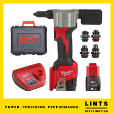 Milwaukee M12BPRT-201X 12V Pop Rivet Gun Cordless Brushless Compact Battery Kit