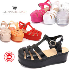 Ladies jelly wedge gladiator