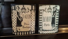 2 x Metal Art Deco Style