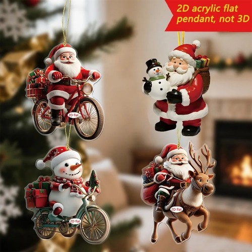 Merry christmas santa ornament - christmas,