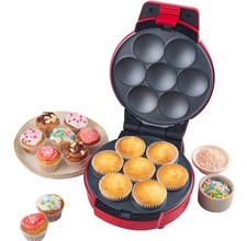 2 in 1 Heat & Eat Donut And Cupcake Maker Non Stick With Skid-Resistant Feet