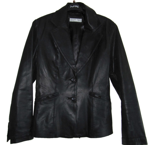 Real black leather wallis - black,