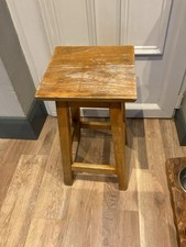 Vintage School Stool Heavy Solid Wood