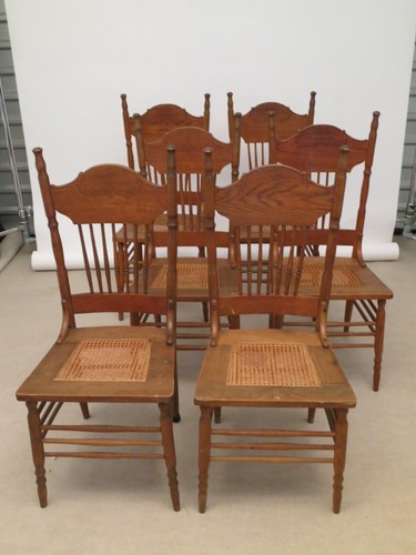 Pressed oak antique dining - 6,