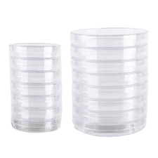 10Pcs Plastic Sterile Petri Dishes Bacteria Culture Dish with Lids Laboratory UK