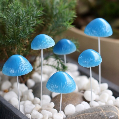 6pcs simulated mushroom - mushroom, stakes