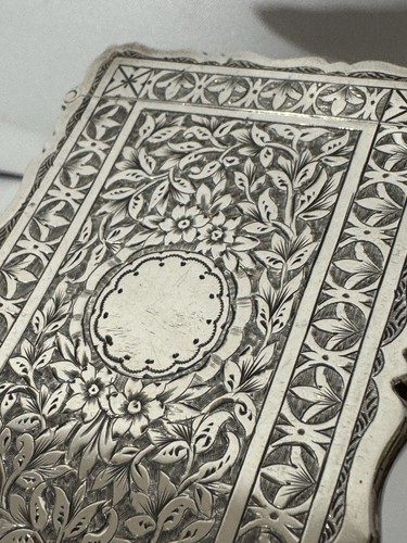 Victorian sterling silver card - sterling,