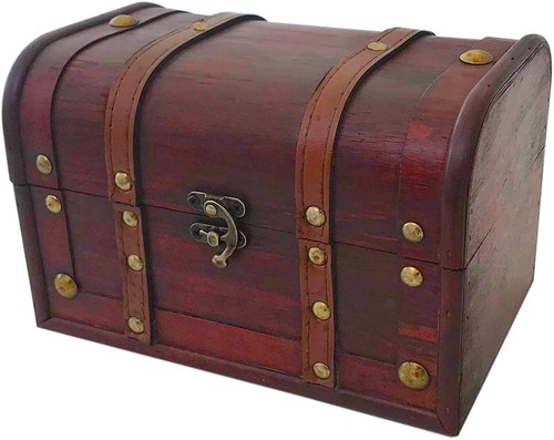 Wood and leather treasure - wood,