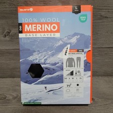 Iguana Merino 190 Womens Large L Black Wool Base Layer Set Ski Lightweight