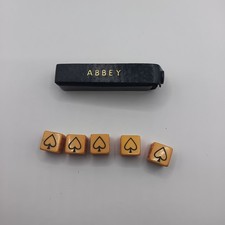 Rare Set of 5 Vintage Bakelite Butterscotch Abbey Poker Dice 16mm Sq