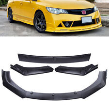 For Honda Civic Gloss Black Front Bumper Lip Splitter Spoiler Body Kit