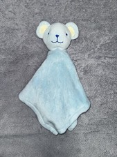 Blue Teddy Bear Baby Comforter