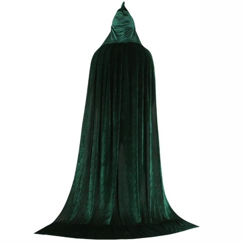 Velvet hooded robe cloak cape - cloak,