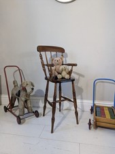 Antique Highchair Child's Chair Dolls Teddy Original FREE POSTAGE 