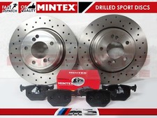 FOR BMW M3 E46 3.2 00-07 REAR PERFORMANCE DRILLED BRAKE DISCS MINTEX PADS