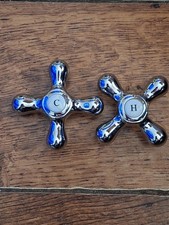 Cross Head Taps Chromed Heavy Used Clean  Condition Please Read Uk Post Only