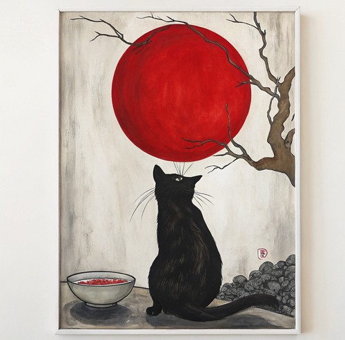 Japanese cat with ramen under - cat,