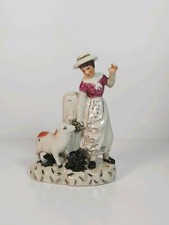 Staffordshire Lady With The Lamb Figurine, Appr.18cm Hight