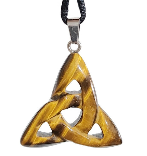 Triquetra tigers eye necklace - tigers,