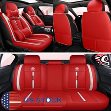 Red PU Leather Car Seat Covers