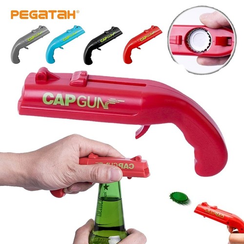 Cap gun beer - gun, bottle