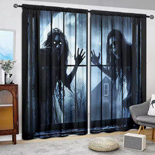 Window Curtains Spooky Horror