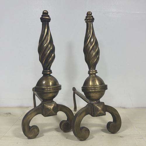 Antique brass fire dogs - antique,