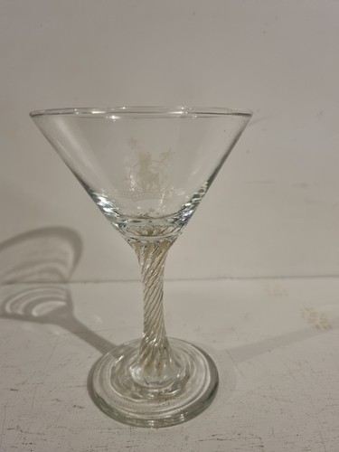 Babycham twisted stem glass - babycham,