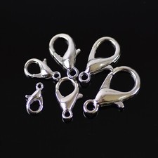50pcs 10/12/14/16/18/20mm Lobster Claw Clasps Hooks Gold Silver Crafts Findings